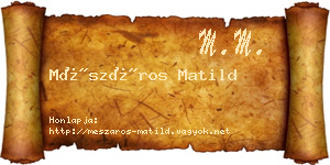 Mészáros Matild névjegykártya